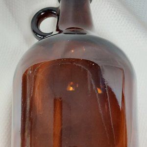 Vintage Amber Brown Glass Bottle/Jug with Cap